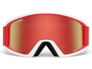 Juniorské zimní brýle GIRO SEMI RED WHITE APEX (AMBER SCARLET a ŽLUTÁ barva zorníku) 