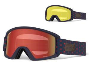 Dámské zimní brýle GIRO DYLAN HEARTS (AMBER SCARLET a YELLO barevná zrcadlová skla)