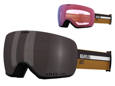 Zimní brýle GIRO ARTICLE II CAMP TAN CASSETTE (barevný zrcadlový zorník VIVID-Carl Zeiss SMOKE a barevný zrcadlový zorník VIVID-Carl Zeiss INFRARED)